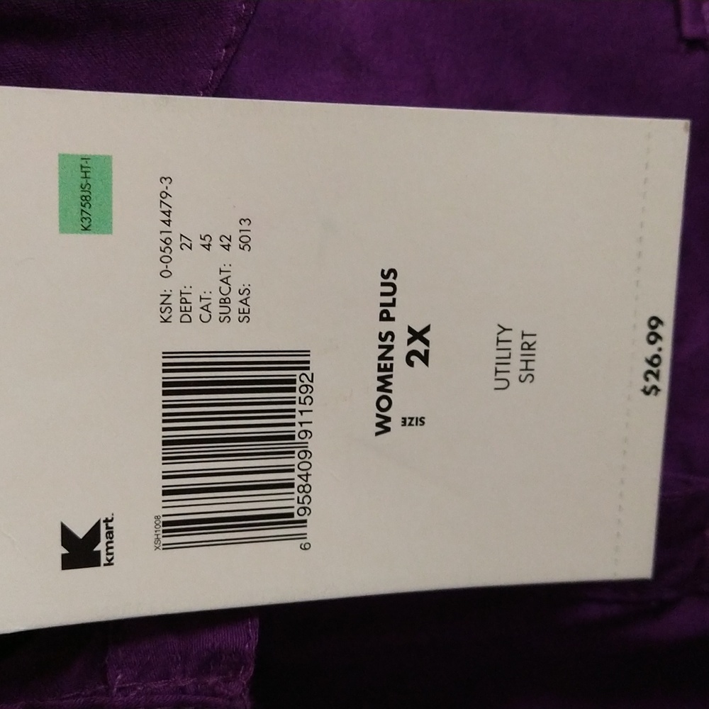 Jaclyn Smith Purple Button Down Sz 2X - Picture 9 of 12